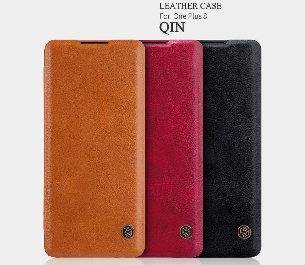 NILLKIN Protective Leather Phone Case For Oneplus 8 Smartphone - Black