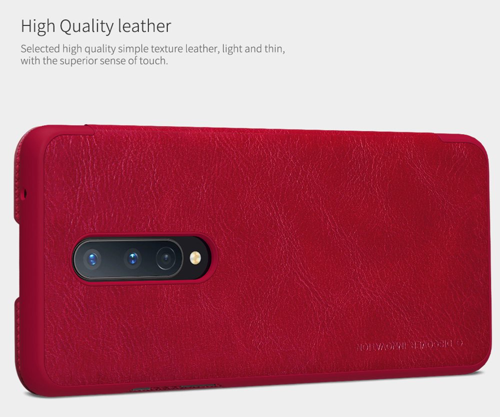 NILLKIN Protective Leather Phone Case For Oneplus 8 Smartphone - Black