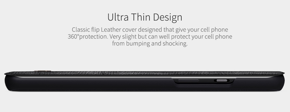NILLKIN Protective Leather Phone Case For Oneplus 8 Smartphone - Black