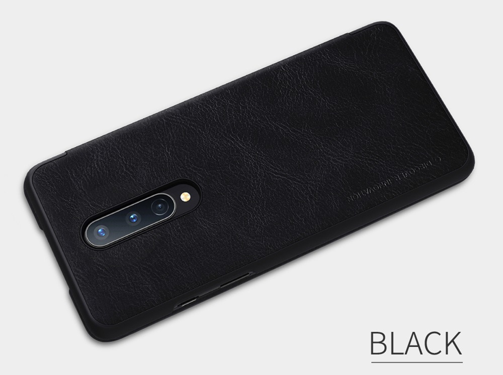 NILLKIN Protective Leather Phone Case For Oneplus 8 Smartphone - Black
