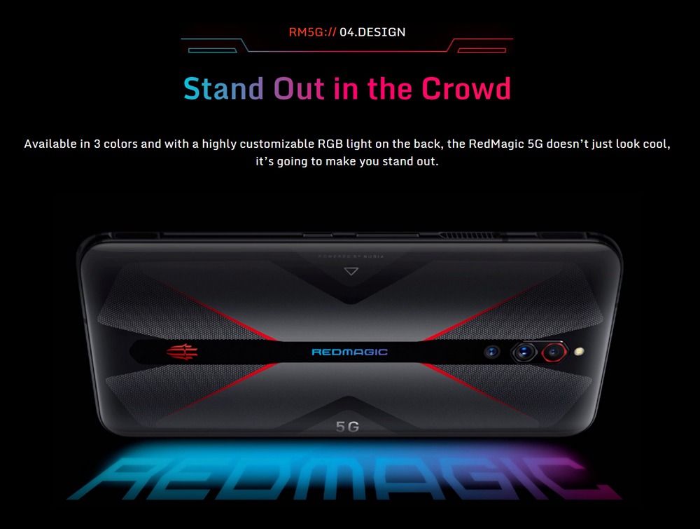 NUBIA RedMagic 5G Game Smartphone Snapdragon 865 8GB 128GB 6.65 inch 64MP 8MP 2MP Rear Camera 4500mAh Global Version