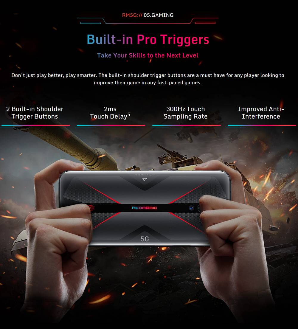 NUBIA RedMagic 5G Game Smartphone Snapdragon 865 8GB 128GB 6.65 inch 64MP 8MP 2MP Rear Camera 4500mAh Global Version
