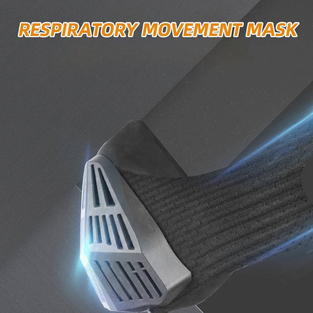Running Fitness Mask 6 Inhaling Resistance Levels 6 Gears Adjustable For Exercise Training Oxygen High Altitude -Black