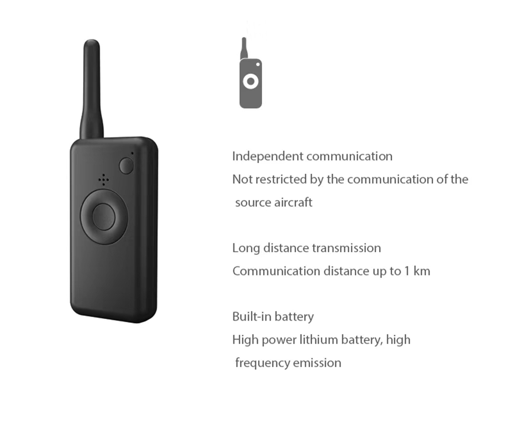 SMRC H1 Walkie Talkie Sky Speaker Megaphone Loudspeaker Universal for RC Drone - Black