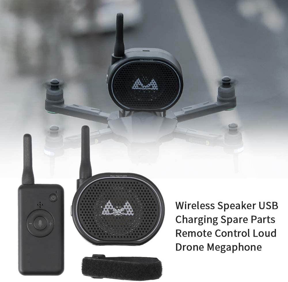 SMRC H1 Walkie Talkie Sky Speaker Megaphone Loudspeaker Universal for RC Drone - Black