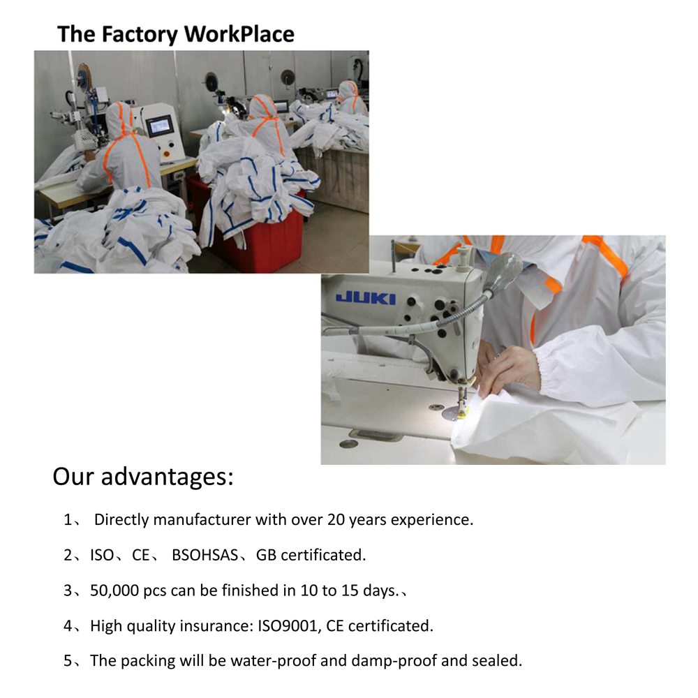 Size XL Islatioon Sterile Protective Clothing Non-woven Dust Water Resistance Attached Hood Medical Suit With CE Certification - White