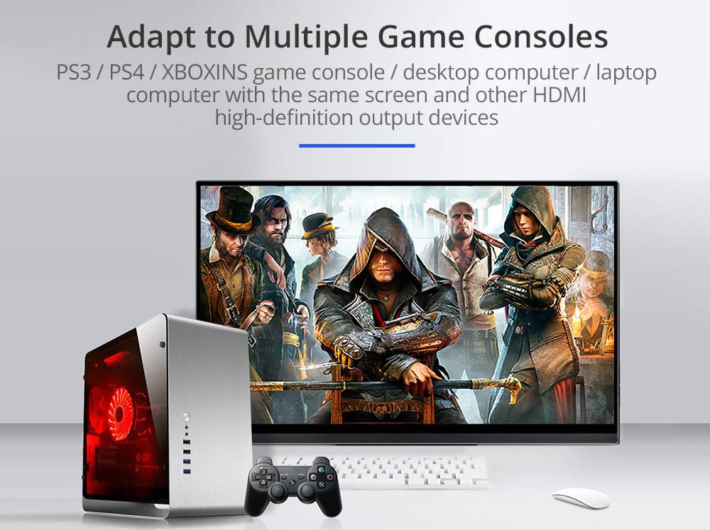 Sculptor MU156LT 15.6" 4K UHD IPS OSD Dial Button Portable Monitor 72% NTSC HDR Dual Type-C+Mini HDMI Gaming Display Screen For Smartphones Digital Cameras Tablets Laptops Game Consoles - Black
