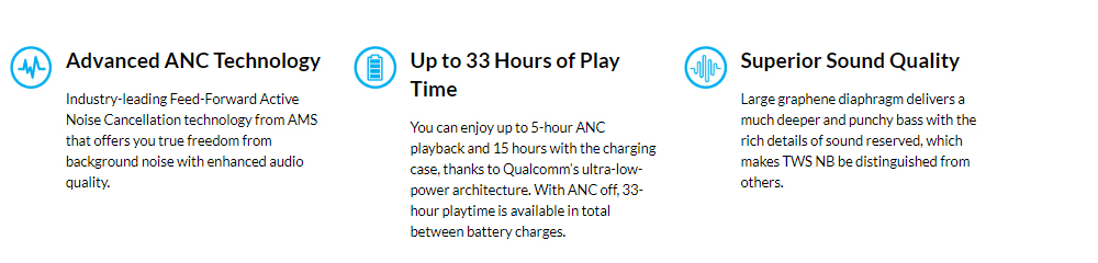EDIFIER NB ANC Bluetooth 5.0 TWS Earbuds Qualcomm QCC3026 cVc aptX HiFi Stereo LDS Antenna IPX5 Wireless Charging