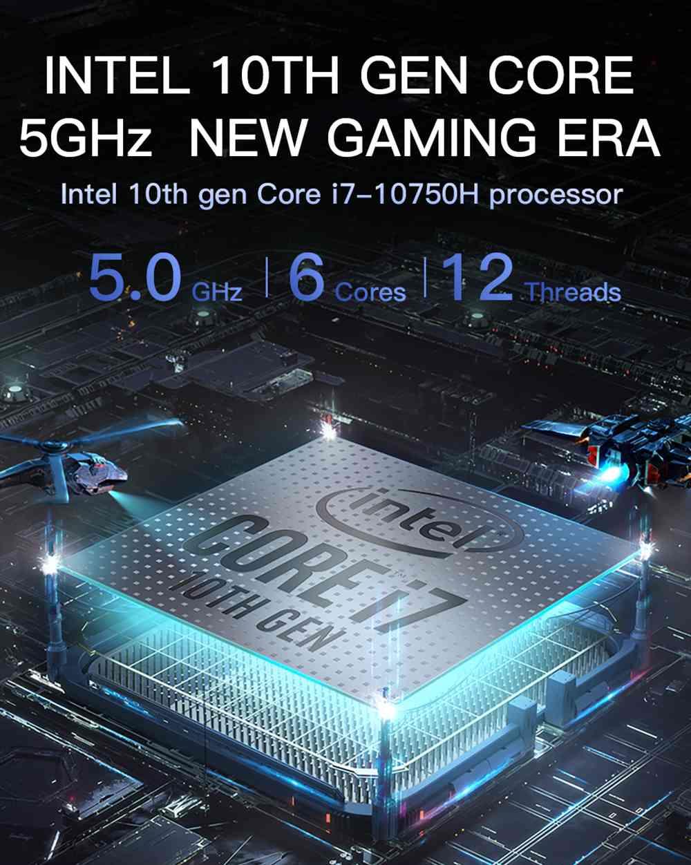 Hasee G7-CU7NA Gaming Laptop Intel Core i7-10750H 17.3 Inch 144Hz 1920 x 1080 FHD Screen NVIDIA GeForce® GTX 1660 Ti Windows 10 8GB DDR4 512GB SSD RGB Backlit Keyboard English Version - Black