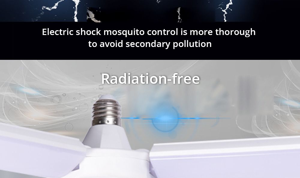 Three Blades 45W Multifunctional LED Folding Mosquito Killer Lamp 6500K White Light Illumination Anti-mosquito - White