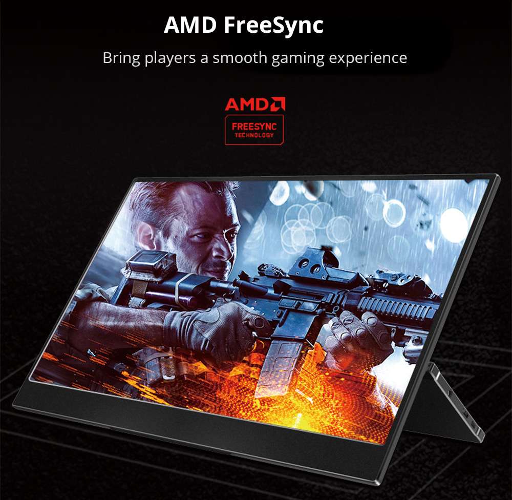 Sculptor MF156LM 15.6" 1080P FHD IPS 144Hz Portable Monitor 72% NTSC HDR Dual Type-C+Mini HDMI Gaming Display Screen For Smartphones Digital Cameras Tablets Laptops Game Consoles - Black