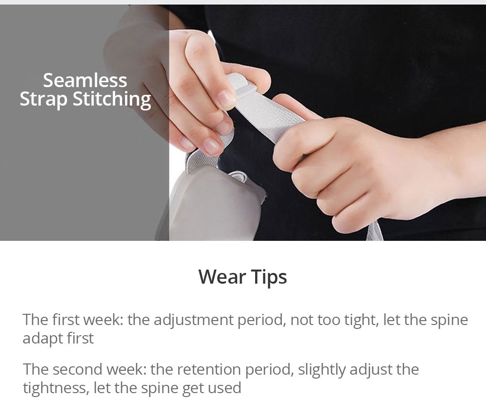 Size L Smart Kyphosis Orthosis Orthodontic Band Vibration Reminder Correct Posture For Children Adults - White