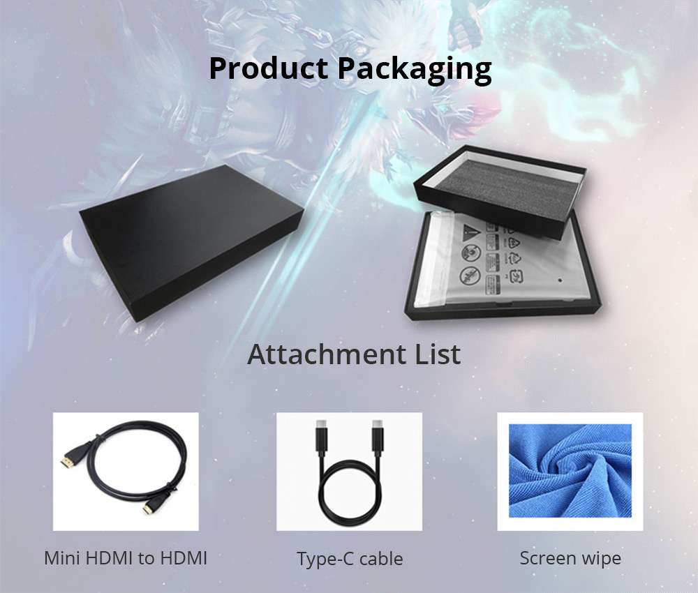 Sculptor MF156LM 15.6" 1080P FHD IPS 144Hz Portable Monitor 72% NTSC HDR Dual Type-C+Mini HDMI Gaming Display Screen For Smartphones Digital Cameras Tablets Laptops Game Consoles - Black