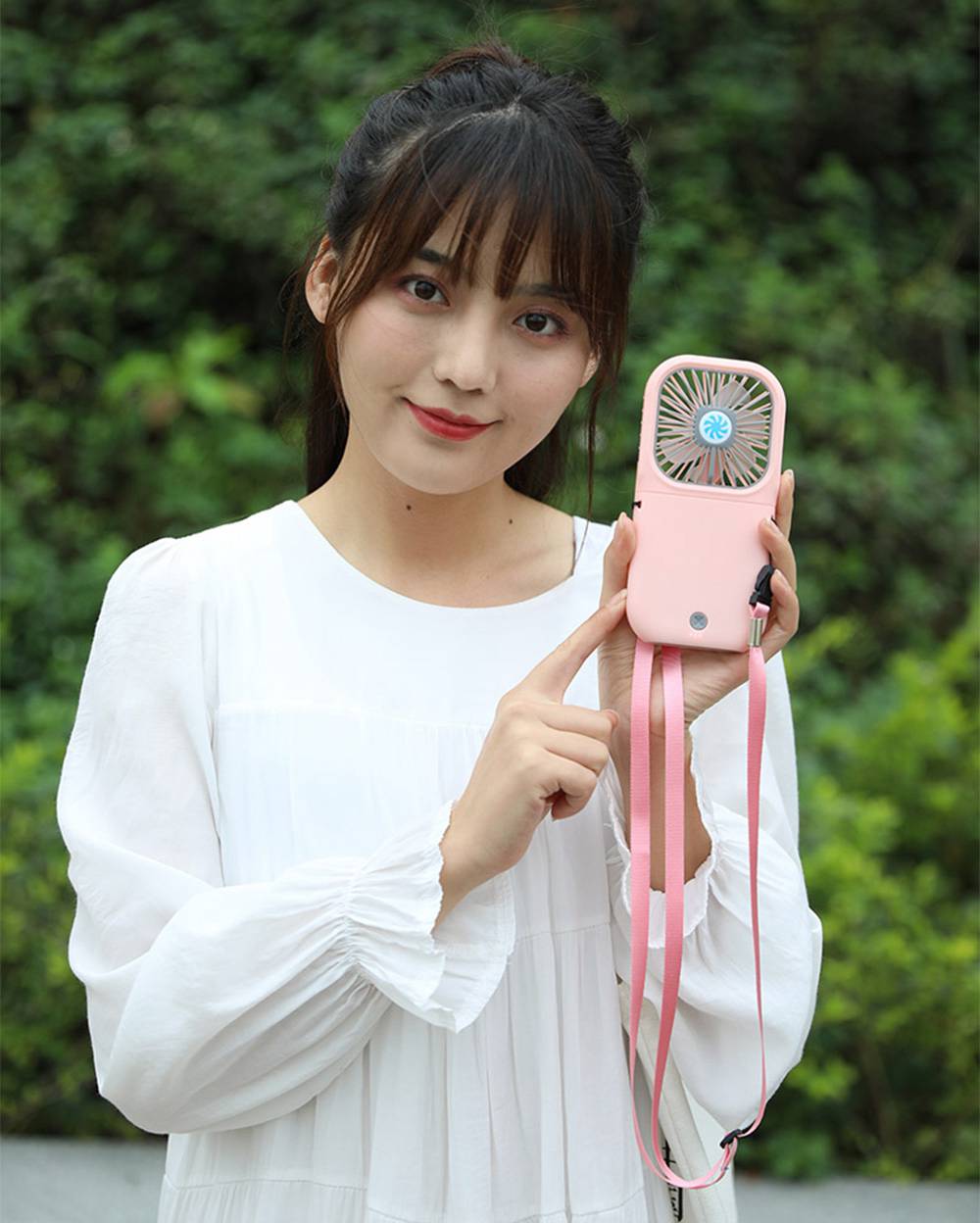 Portable Folding Hanging Neck Fan Silent Brushless Motor Summer Cooldown Three Wind Speeds USB Charging 3000mAh Battery - Black