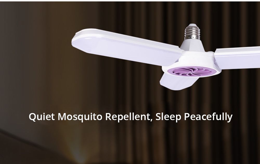 Three Blades 45W Multifunctional LED Folding Mosquito Killer Lamp 6500K White Light Illumination Anti-mosquito - White