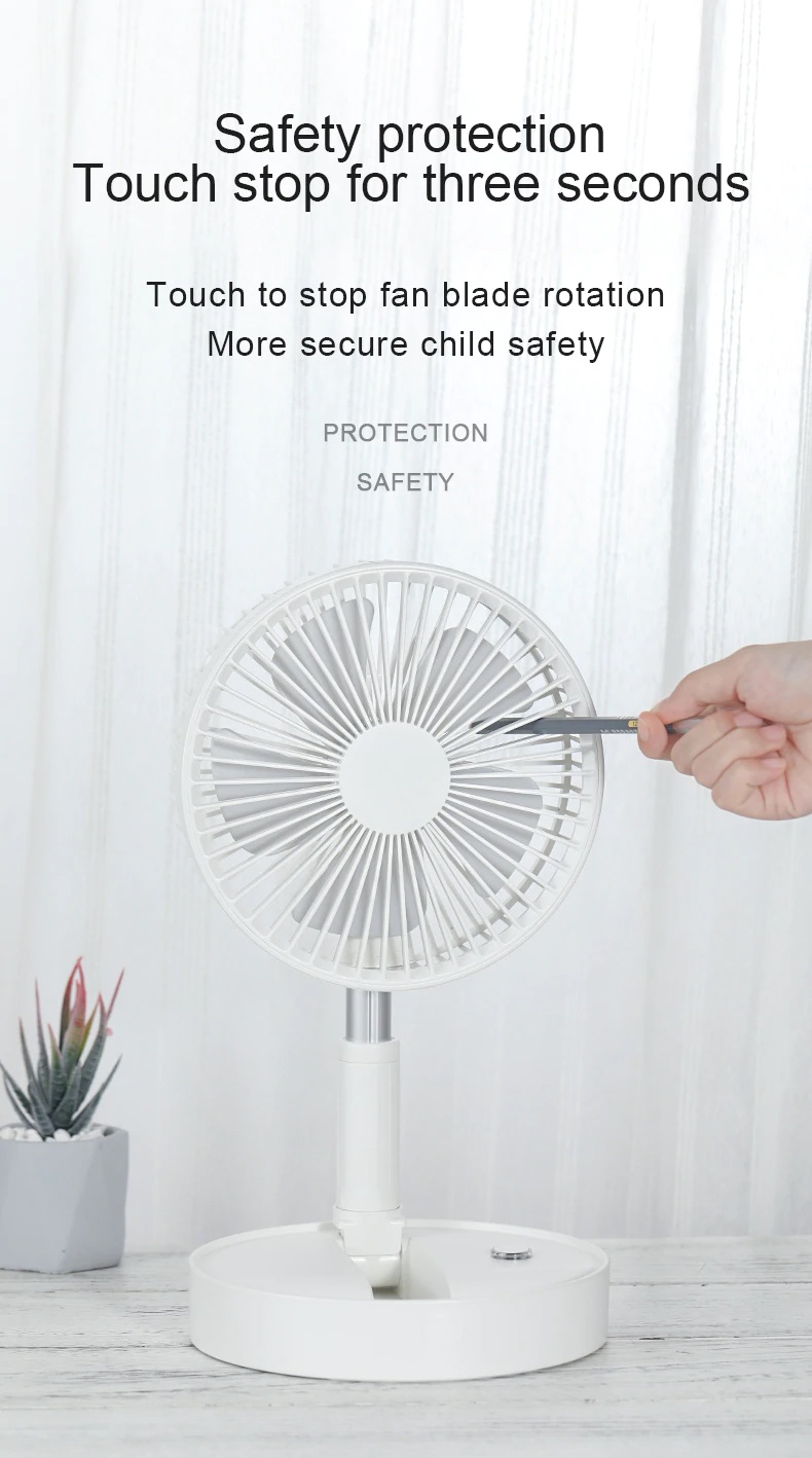 CYKE P9S Portable Folding Floor Telescopic Fan 7 Inch USB Charging 7200mAh Battery Office Desktop Outdoor - Pink