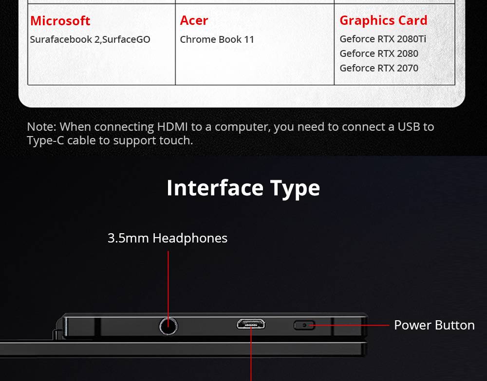 Sculptor MF156LZ Auto-rotating 15.6" 1080P FHD IPS 144Hz Touch Menu Portable Monitor 72% NTSC HDR Dual Type-C+Mini HDMI Gaming Display Screen For Smartphones Digital Cameras Tablets Laptops Game Consoles - Black