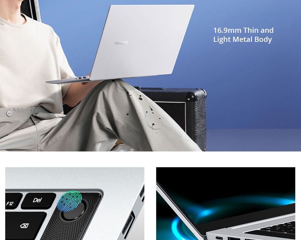 Huawei Honor MagicBook Pro 2020 Laptop Intel Core i5-10210U 16.1 Inch 1920 x 1080 IPS Matte Screen NVIDIA GeForce MX350 Windows 10 16GB DDR4 512GB SSD Built-in Stereo Speaker - Silver