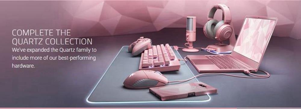 Razer Basilisk Wired Mouse Chroma Enabled RGB FPS 16000 DPI Customizable Scroll Wheel Resistance Gaming - Quartz Pink