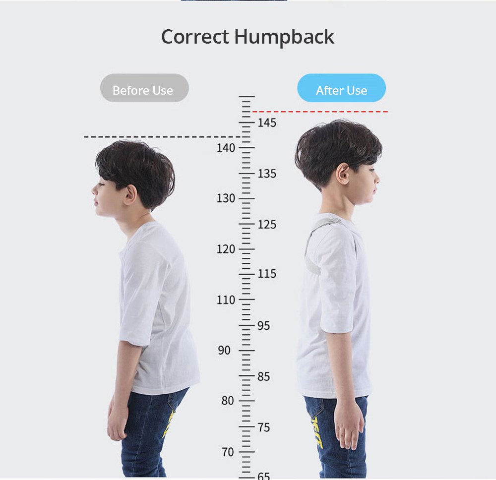 Size L Smart Kyphosis Orthosis Orthodontic Band Vibration Reminder Correct Posture For Children Adults - White