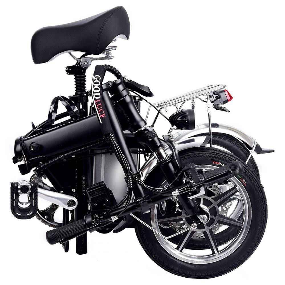 GYL004 Folding Electric Bike 14 Inch Tire 350W Motor Max Speed 35km/h Up To 35km Range Dual Disc Brake - Black