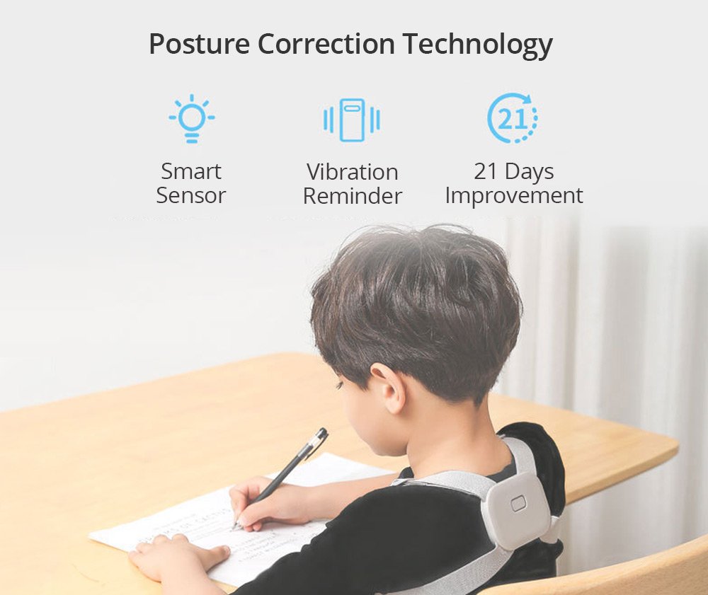 Size L Smart Kyphosis Orthosis Orthodontic Band Vibration Reminder Correct Posture For Children Adults - White