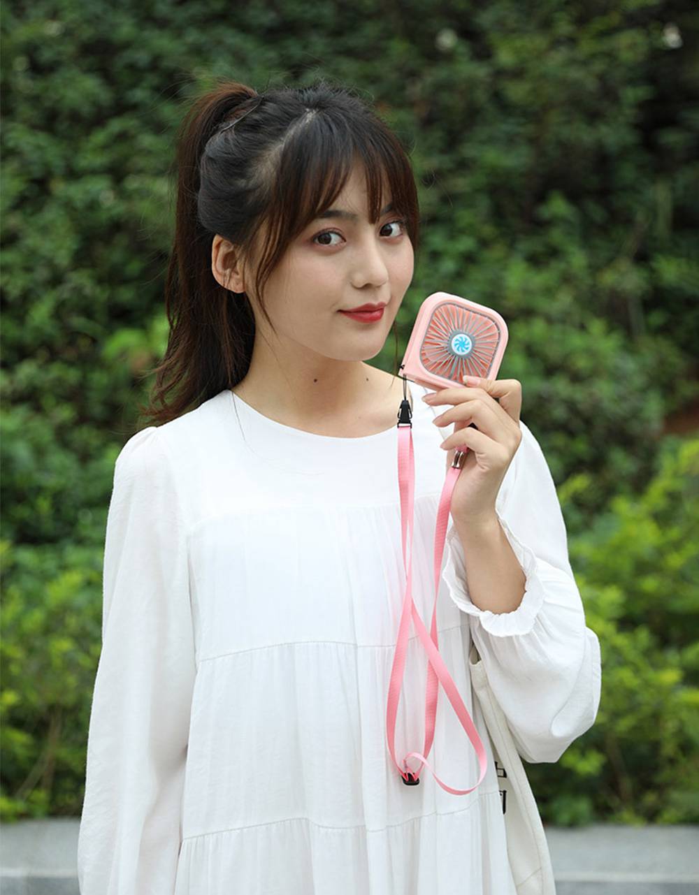 Portable Folding Hanging Neck Fan Silent Brushless Motor Summer Cooldown Three Wind Speeds USB Charging 3000mAh Battery - Black