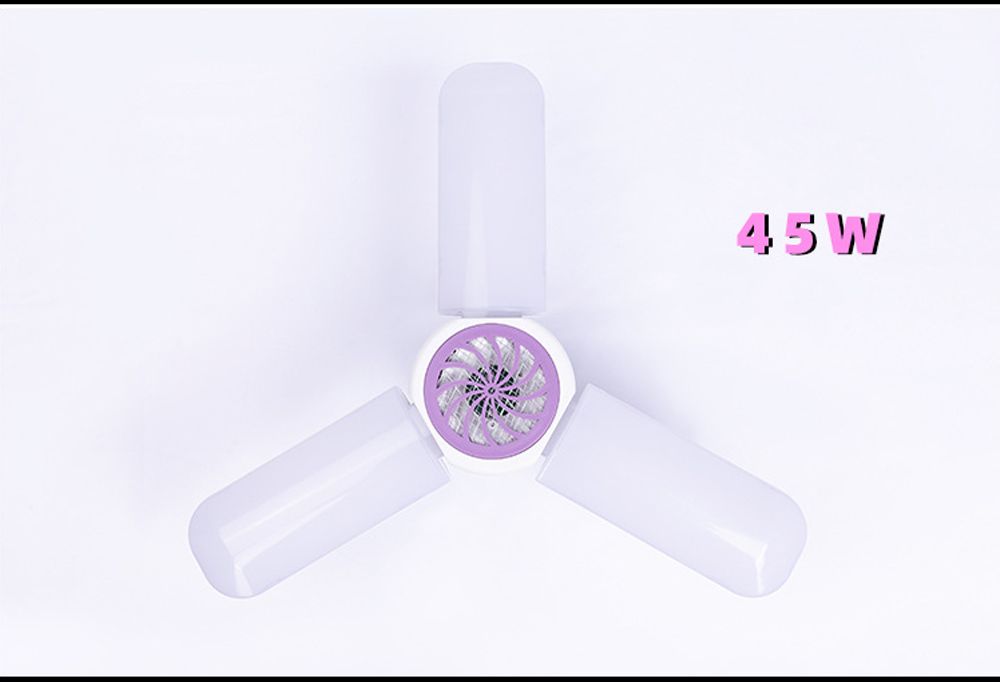 Three Blades 45W Multifunctional LED Folding Mosquito Killer Lamp 6500K White Light Illumination Anti-mosquito - White