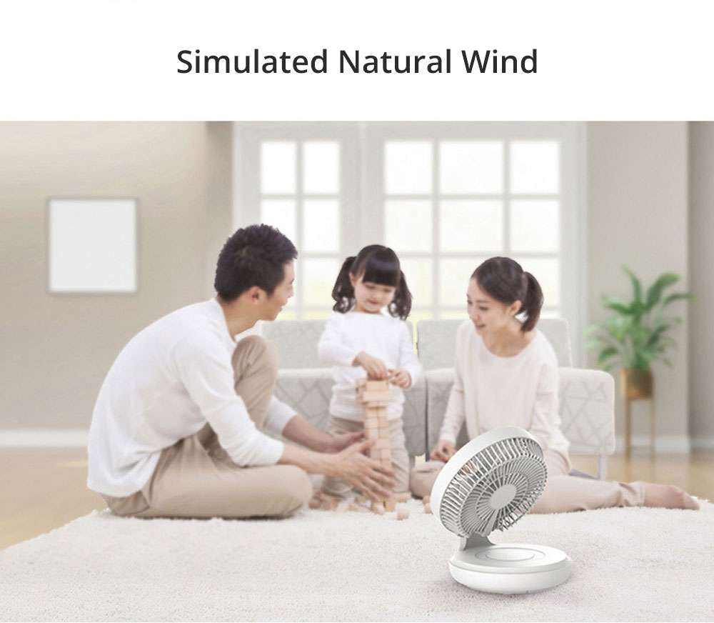 Edon Portable Wireless Folding Multi-function Suspension Fan 4 Wind Speed Intelligent Control USB Charging 4000mAh Lithium Battery With Night Light For Dormitory Office Outdoor - Grey