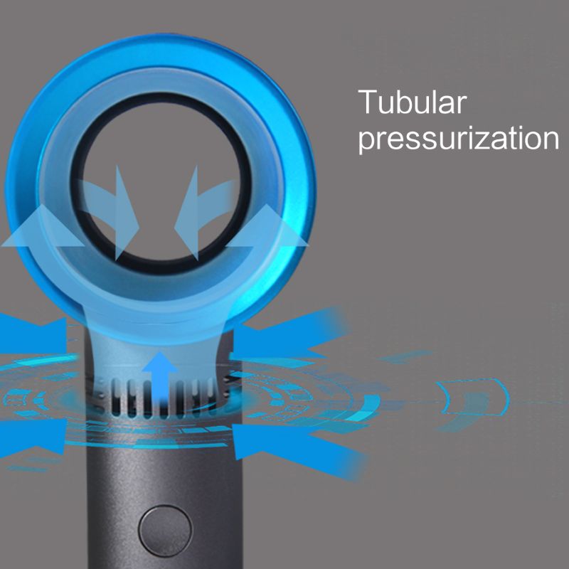 ZERO 9 Portable Handheld Mini Bladeless Fan Three Speeds 18650 Lithium Battery USB Charging - Black