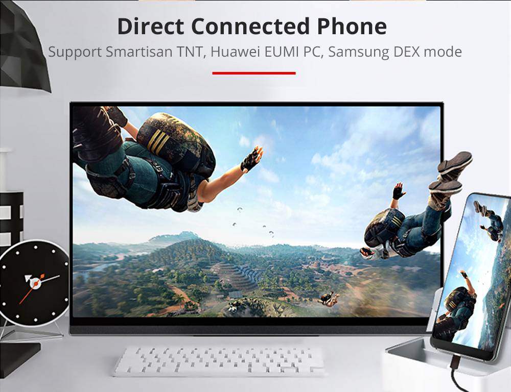 Sculptor MF156LZ Auto-rotating 15.6" 1080P FHD IPS 144Hz Touch Menu Portable Monitor 72% NTSC HDR Dual Type-C+Mini HDMI Gaming Display Screen For Smartphones Digital Cameras Tablets Laptops Game Consoles - Black