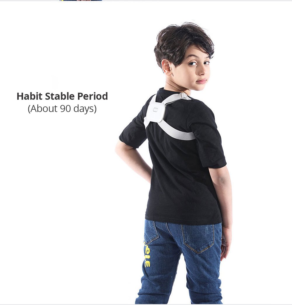 Size L Smart Kyphosis Orthosis Orthodontic Band Vibration Reminder Correct Posture For Children Adults - White
