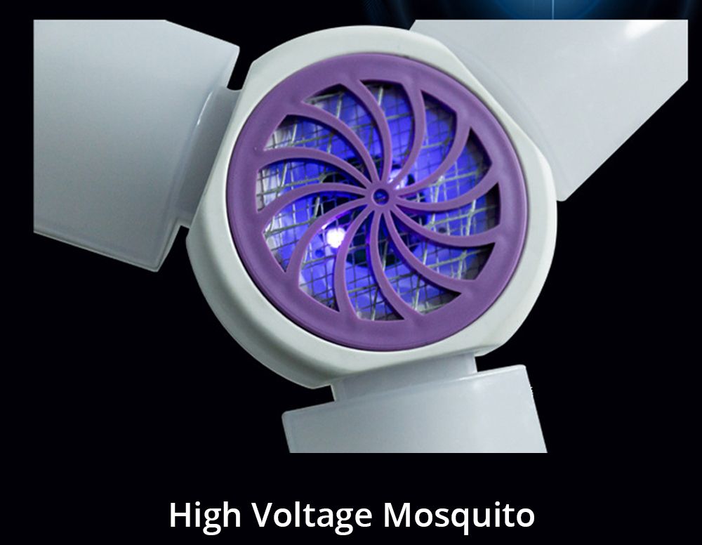 Three Blades 45W Multifunctional LED Folding Mosquito Killer Lamp 6500K White Light Illumination Anti-mosquito - White
