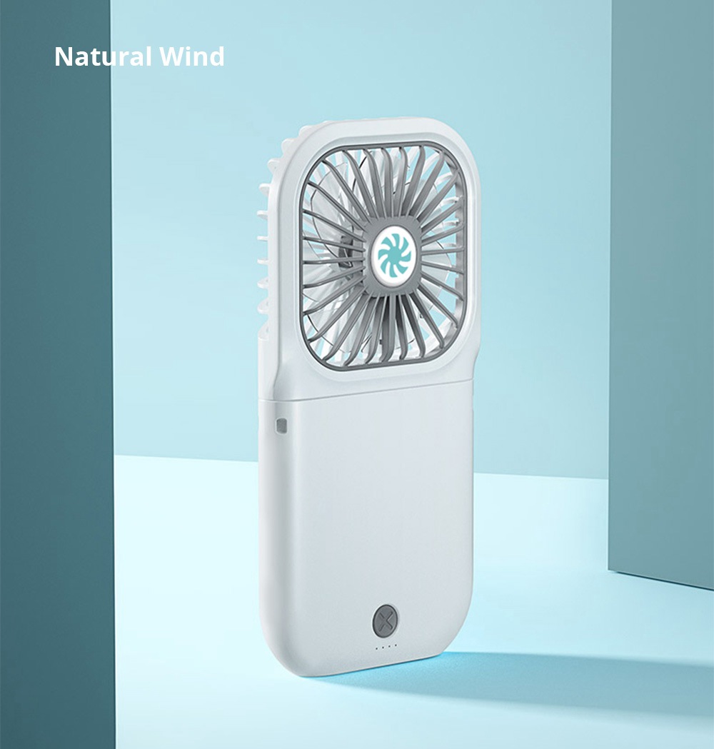 Portable Folding Hanging Neck Fan Silent Brushless Motor Summer Cooldown Three Wind Speeds USB Charging 3000mAh Battery - Black