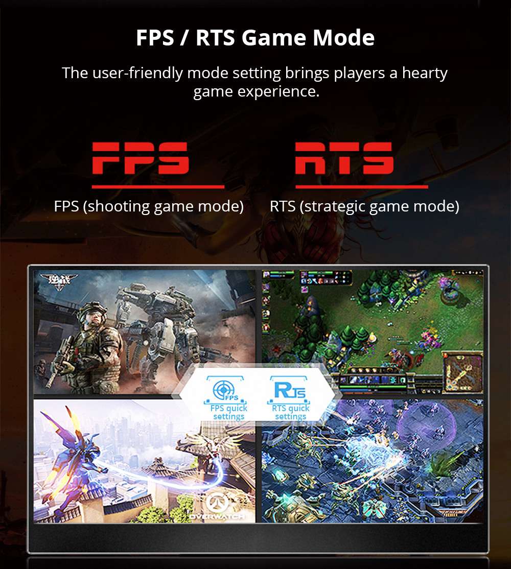 Sculptor MF156LM 15.6" 1080P FHD IPS 144Hz Portable Monitor 72% NTSC HDR Dual Type-C+Mini HDMI Gaming Display Screen For Smartphones Digital Cameras Tablets Laptops Game Consoles - Black