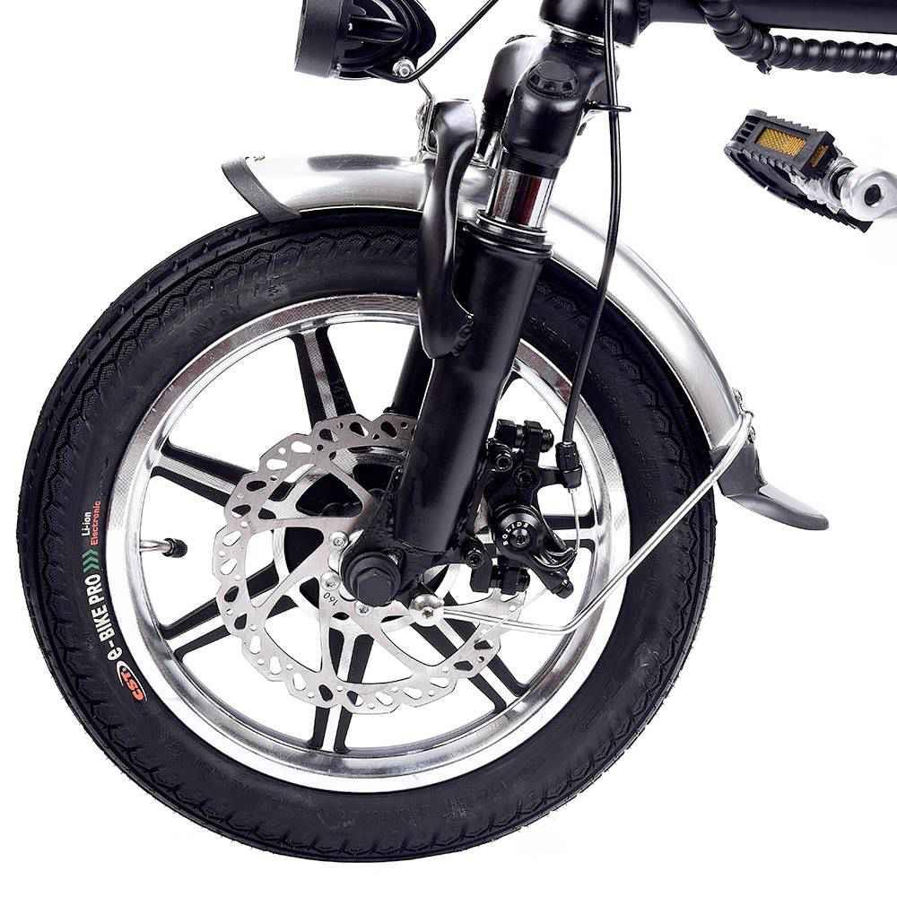 GYL004 Folding Electric Bike 14 Inch Tire 350W Motor Max Speed 35km/h Up To 35km Range Dual Disc Brake - Black