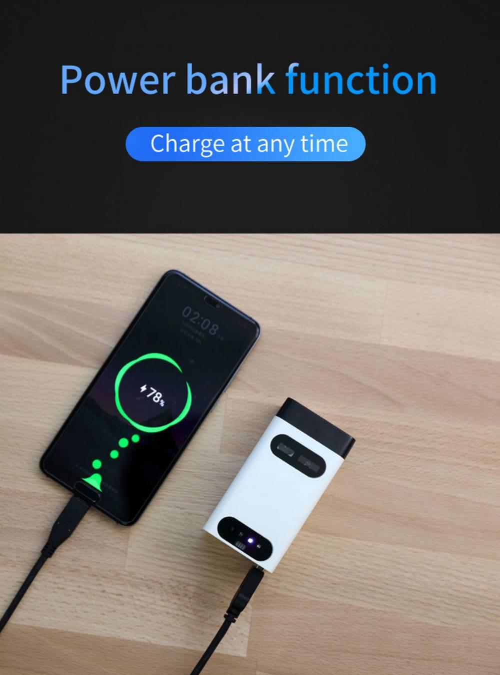 Wireless Laser Projection Bluetooth Virtual Mini Keyboard with Mouse/Power Bank Function for iPhone, iPad, Smartphone Tablet and Computer-White