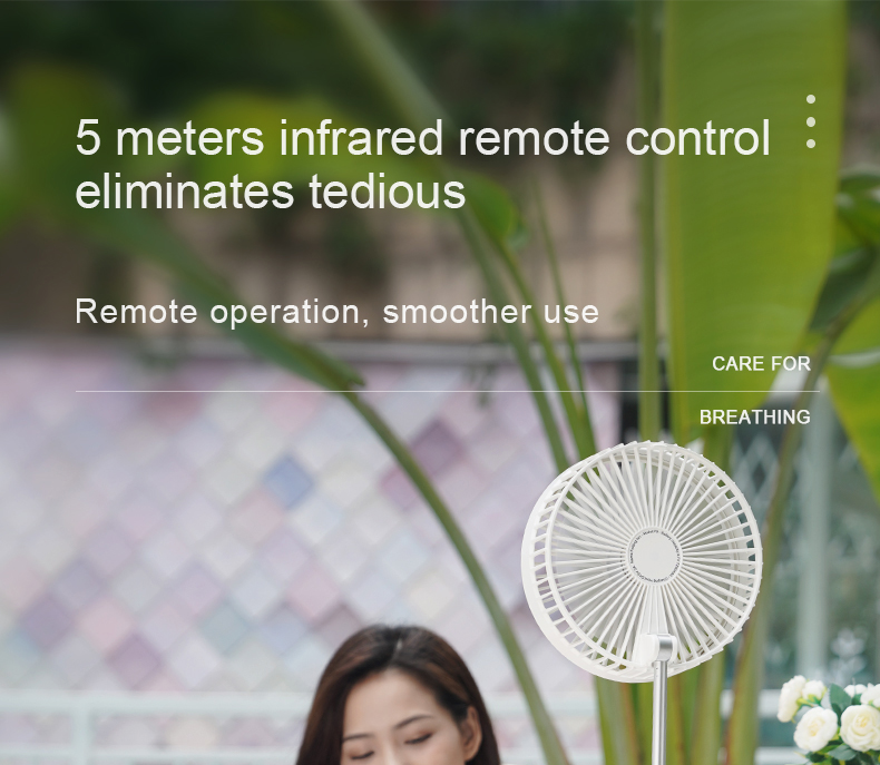 CYKE P9S Portable Folding Floor Telescopic Fan 7 Inch USB Charging 7200mAh Battery Office Desktop Outdoor - Pink
