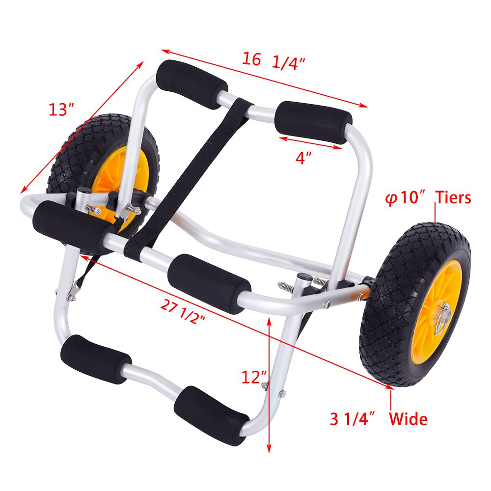 1.5mm Aluminum Alloy Trailer For Kayaking Canoe - Silver
