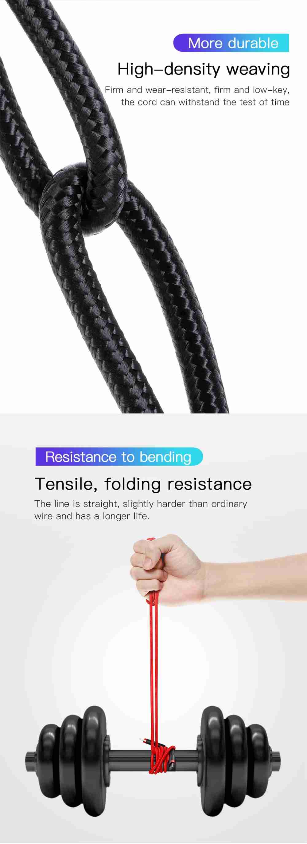 Baseus 2m Type-C PD2.0 QC3.0 60W Flash Charging Data Cable 20V / 3A Maximum Current 480Mbps Sync Speed For Macbook iPad Pro - Black