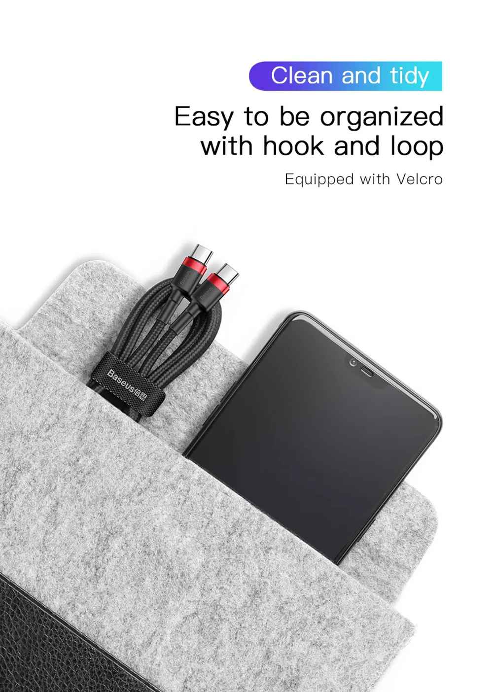 Baseus 2m Type-C PD2.0 QC3.0 60W Flash Charging Data Cable 20V / 3A Maximum Current 480Mbps Sync Speed For Macbook iPad Pro - Black