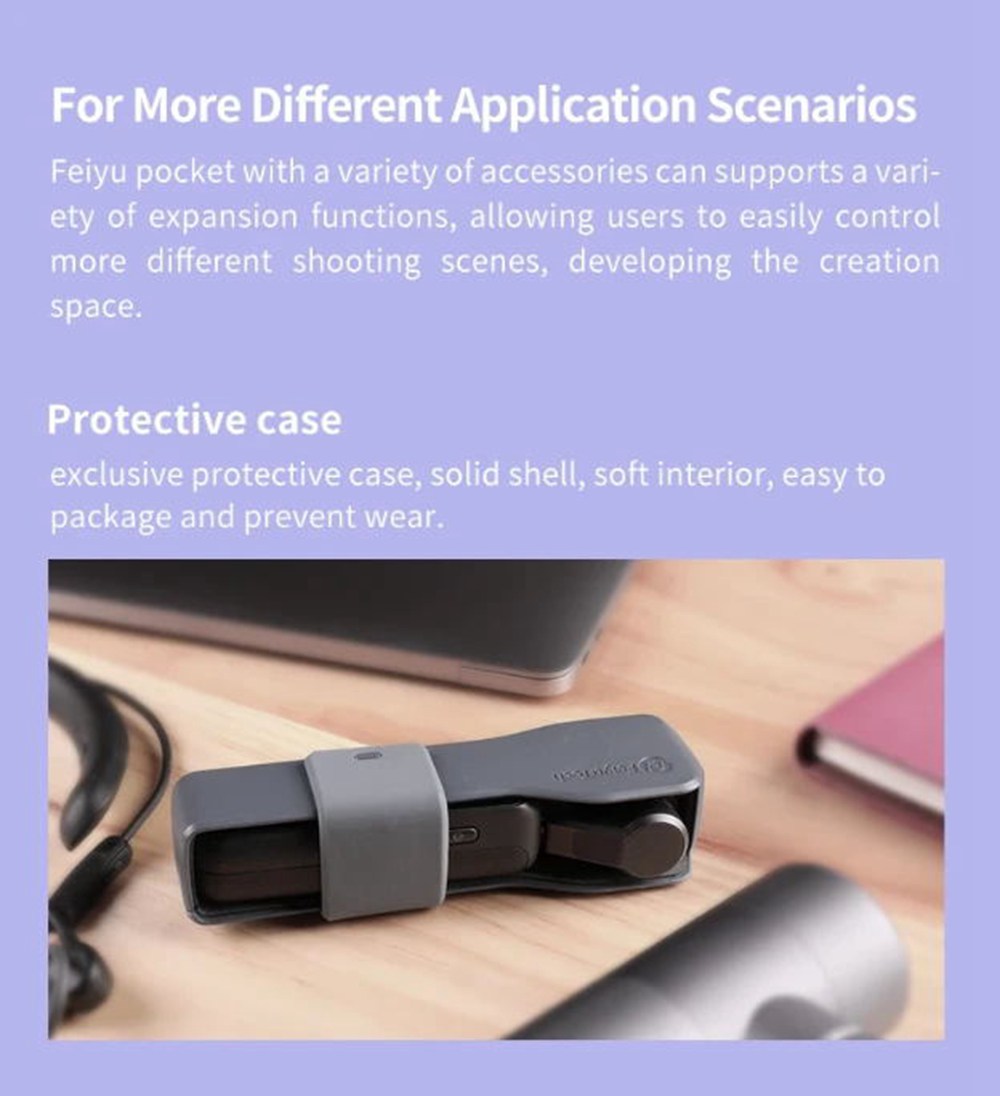 Feiyu Pocket 4K Camera 120 Degree 6-Axis Stabilized Handheld Gimbal Autofocus Touchscreen Built-in Wi-Fi