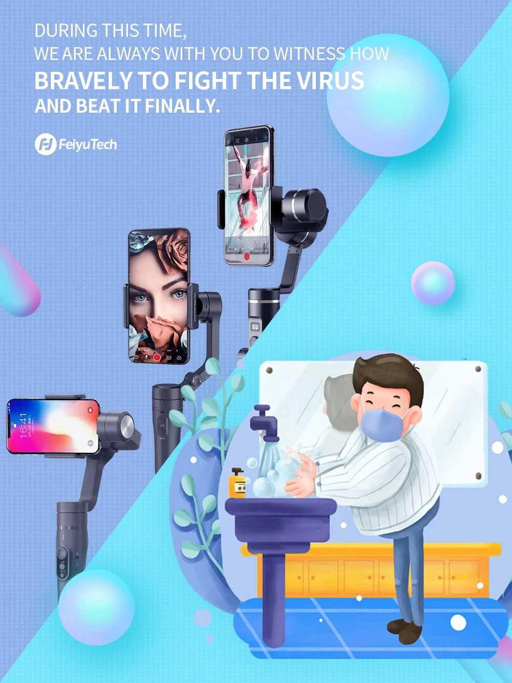 FeiyuTech Vimble One Single Axis 18cm Extendable Foldable Smartphone Gimbal Stabilizer