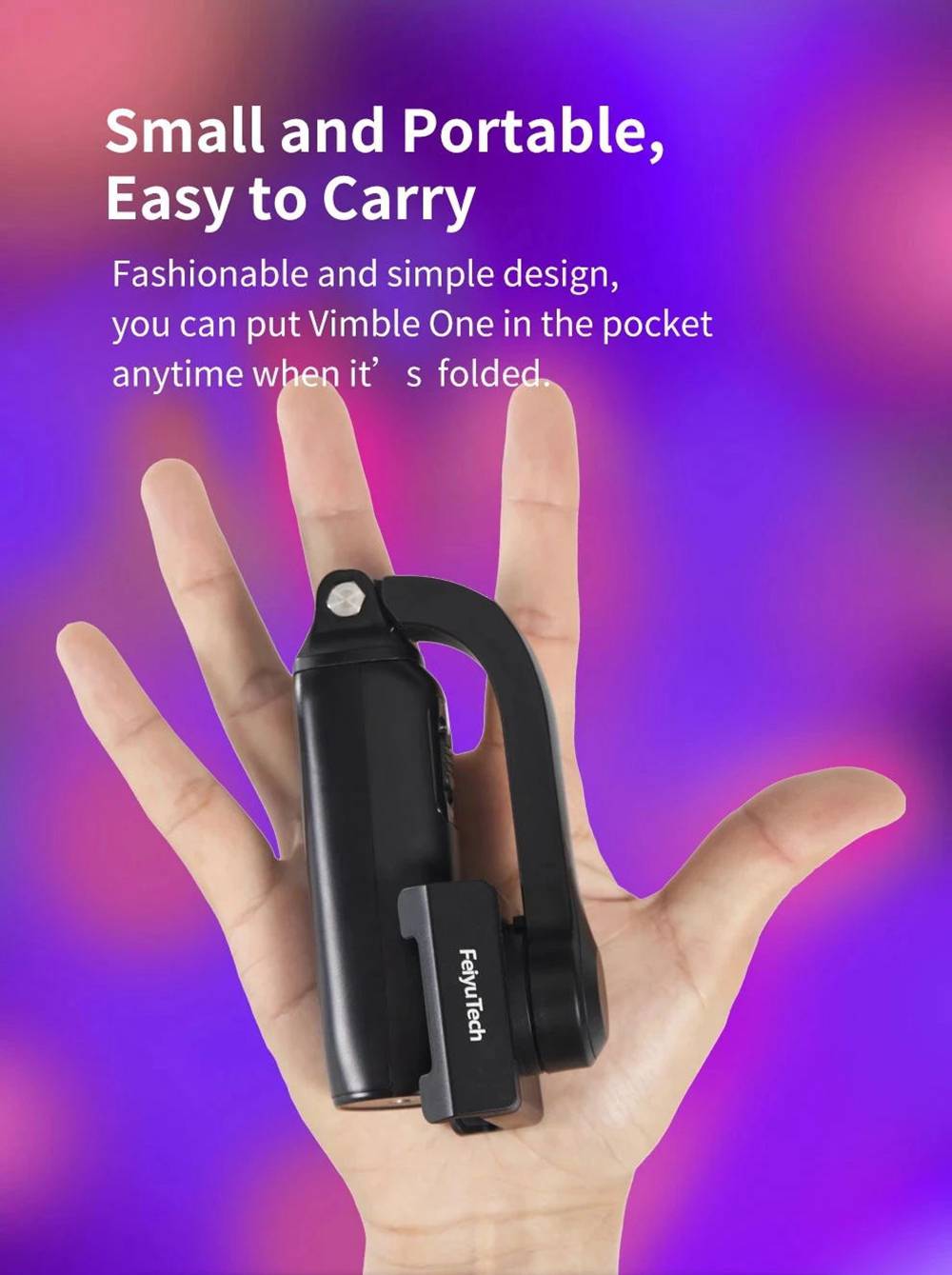 FeiyuTech Vimble One Single Axis 18cm Extendable Foldable Smartphone Gimbal Stabilizer