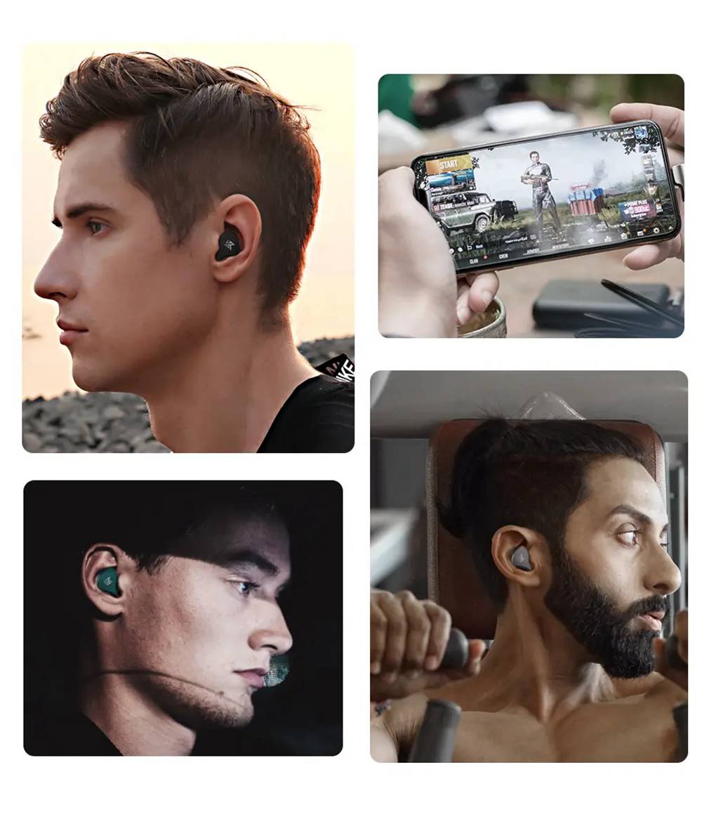 KZ S1 S1D TWS Bluetooth 5.0 TWS Earphones Hybrid Driver Green
