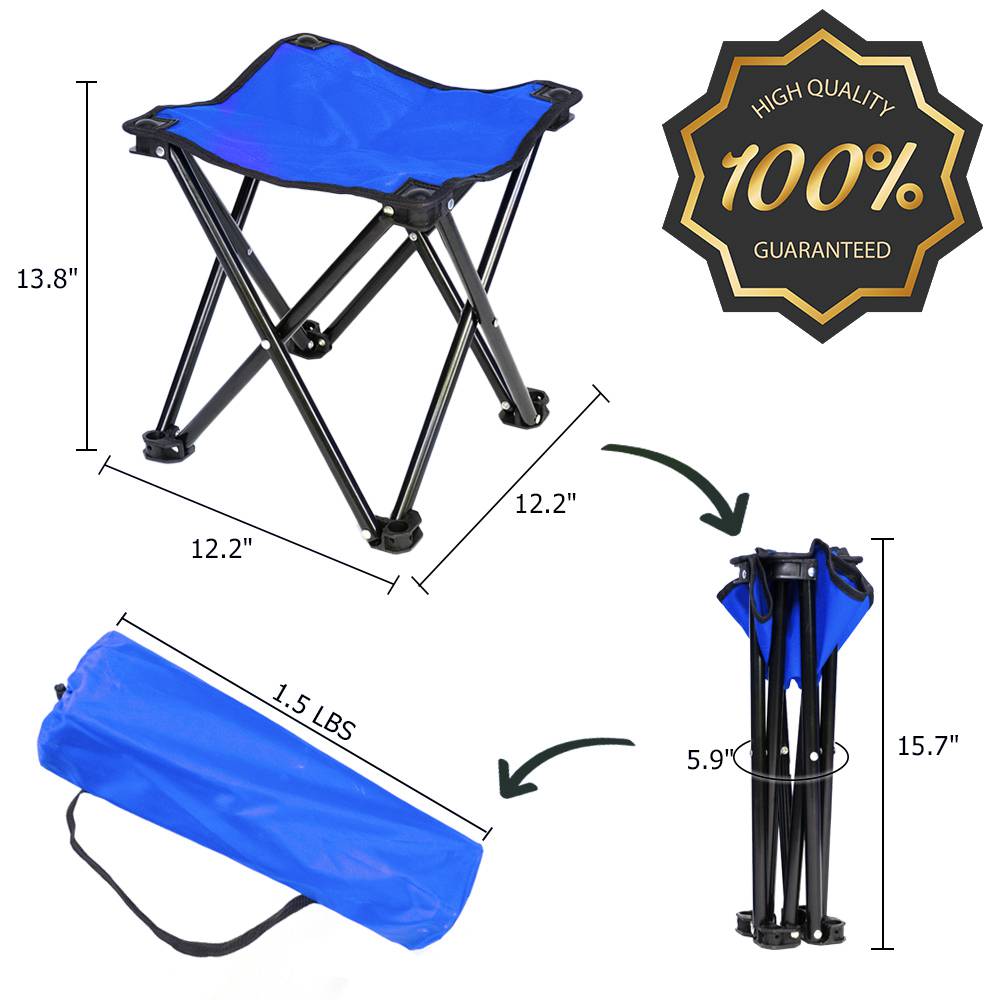 Outdoor Portable Multifunctional Folding Refrigerator Cooling Function Insulation With Two Stools For Picnic Hiking - Blue