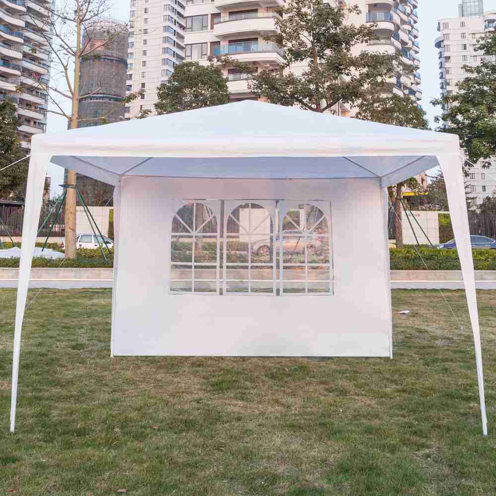 Portable 3 x 3m Four Sides Outdoor Waterproof Awning For Wedding / Camping / Parking / Party - White