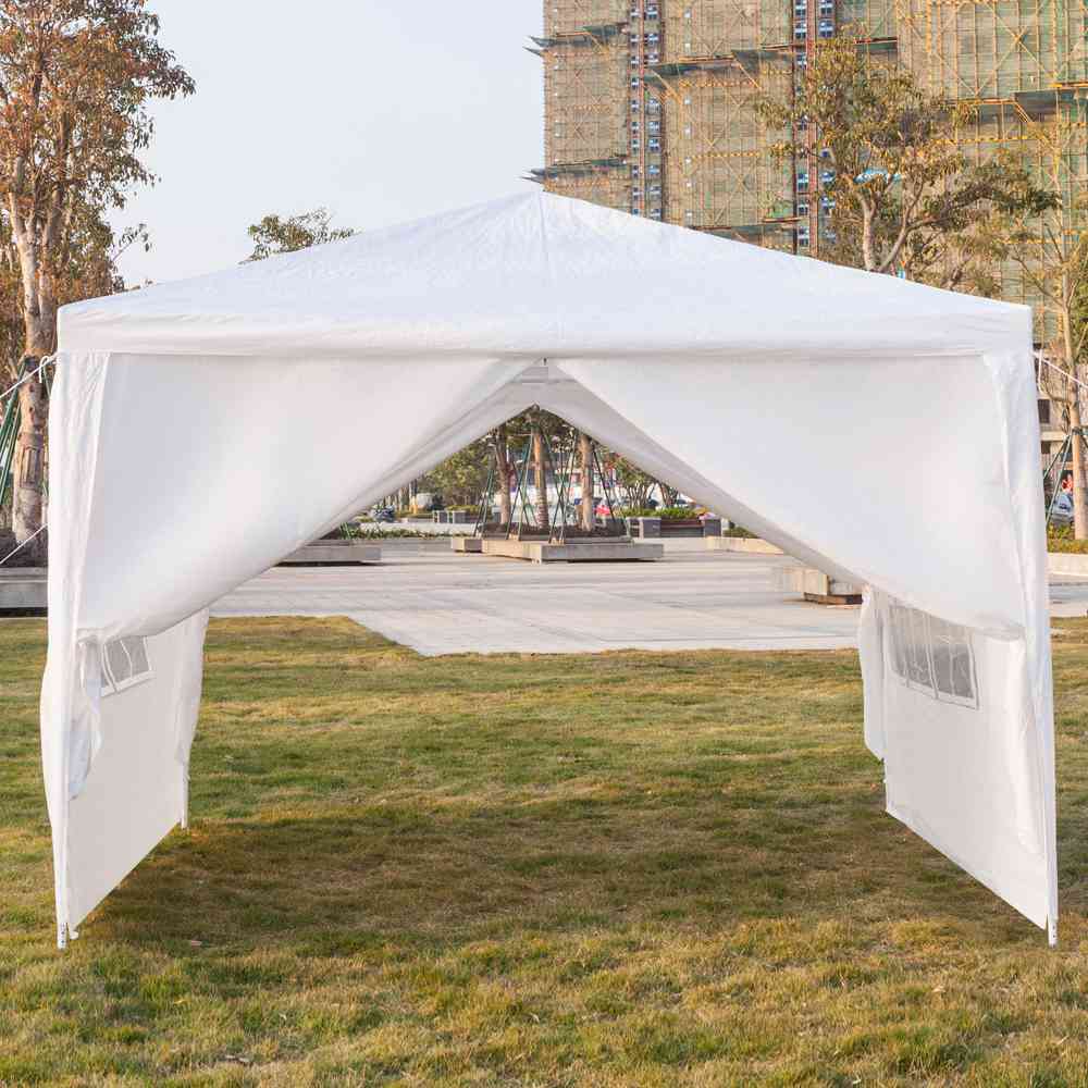 Portable 3 x 3m Four Sides Outdoor Waterproof Awning For Wedding / Camping / Parking / Party - White