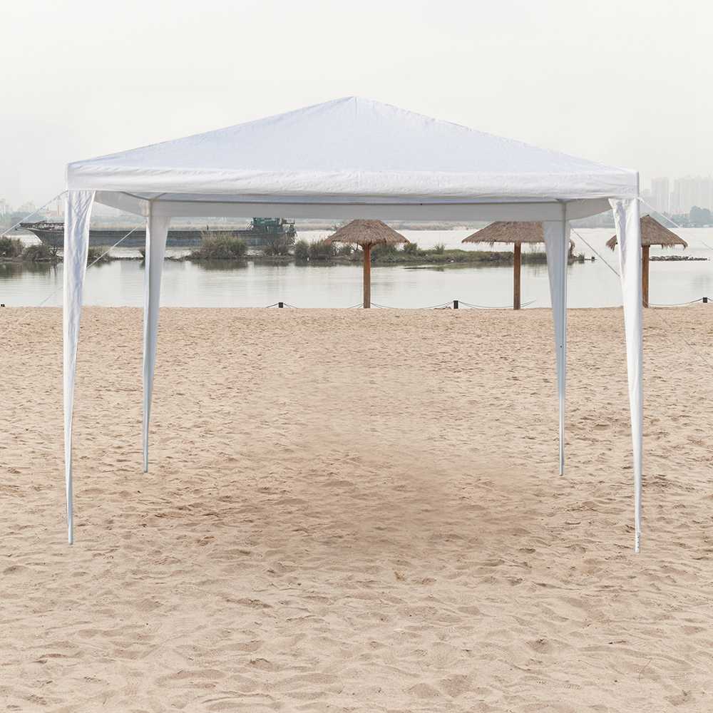 Portable 3 x 3m Three Sides Outdoor Waterproof Awning For Wedding / Camping / Parking / Party - White