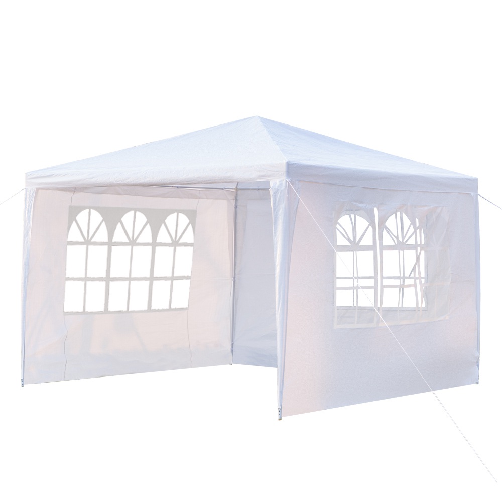 Portable 3 x 3m Three Sides Outdoor Waterproof Awning For Wedding / Camping / Parking / Party - White